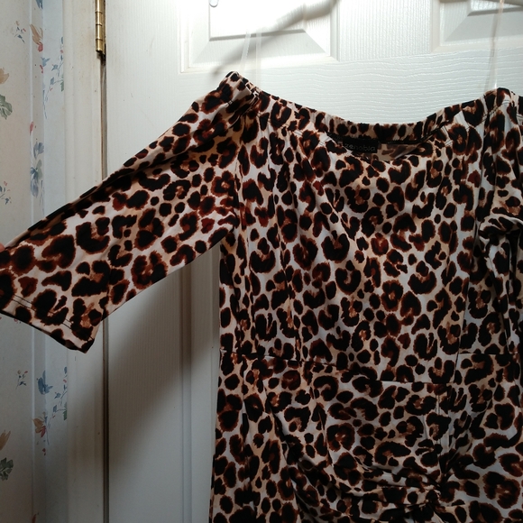 1 LEFT New Zenobia Strapless Leopard Print Dress - Picture 7 of 8
